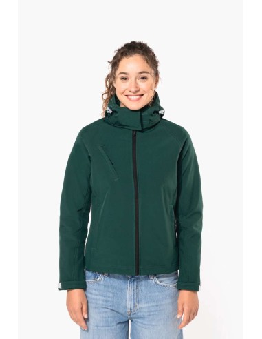 KAR-K414-LADIES' DETACHABLE HOODED SOFTSHELL JACKET